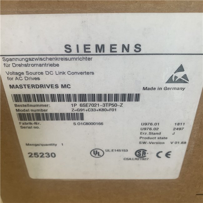 SIEMENS 6SE7 021-3TP50-Z Z=G91+C33+K80+F01 server Driver