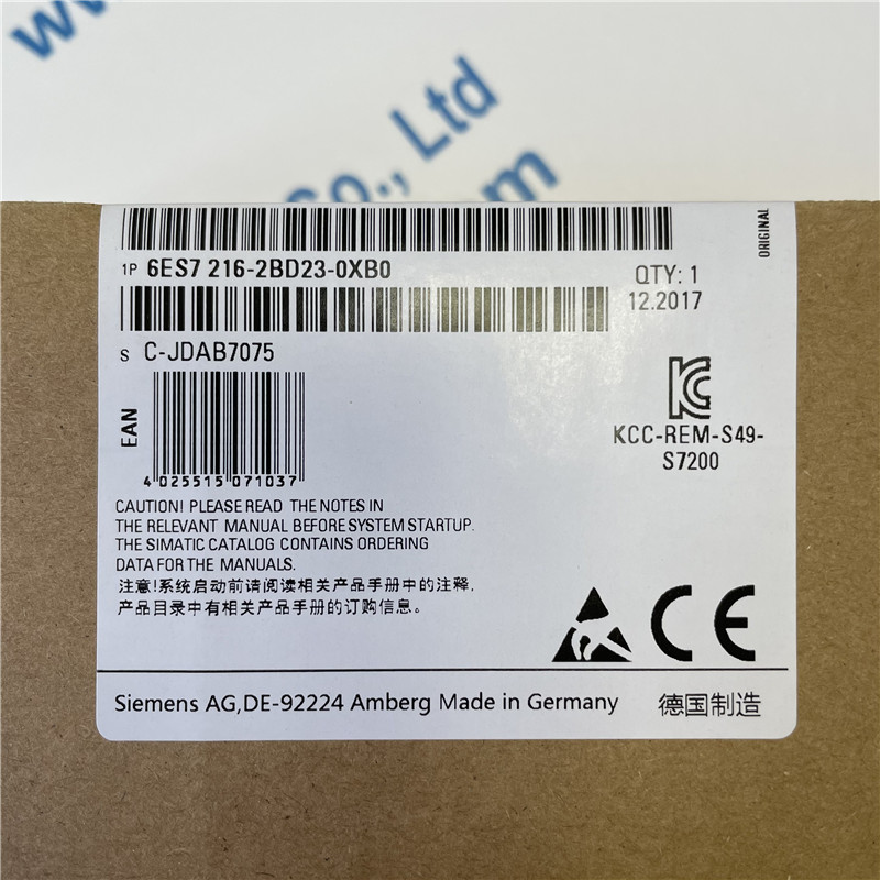 SIEMENS central processor module 6ES7216-2BD23-0XB0 SIMATIC S7-200, CPU 226 Compact unit, AC power supply 24 DI DC/16 DO relay 16/24 KB progr.