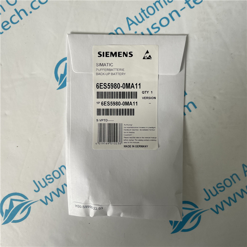 SIEMENS lithium battery 6ES5980-0MA11 SIMATIC S5, backup battery Lithium battery, size 1/2 AA, 3.6 V/0.85 AH, for S5-95U-100U