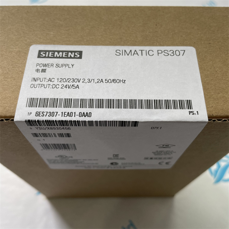 SIEMENS 6ES7307-1EA01-0AA0 SIMATIC S7-300 Regulated power supply PS307 input: 120/230 V AC, output: 24 V/5 A DC