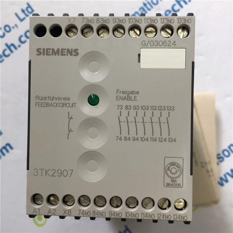 Siemens Safety Relay 3TK2907-0BB4 ADDITIONAL MODULE FOR CONTACTOR COMBINATION 7 ENABLING CIRCUITS DC OPERATION DC SOLENOID SYSTEM DC 24V