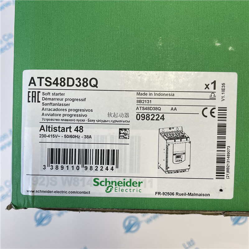 Schneider Soft Starter ATS48D38Q soft starter for asynchronous motor, ATS48, 35 A, 230..415 V, 7.5..30 KW