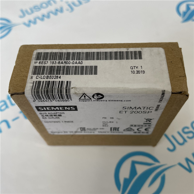 SIEMENS bus adapter 6ES7193-6AR00-0AA0 SIMATIC ET 200SP, BusAdapter BA 2xRJ45, 2 RJ45 sockets