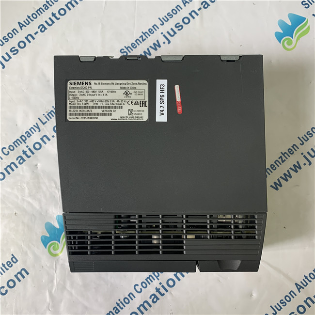 SIEMENS 6SL3210-1KE14-3AF2 SINAMICS G120C RATED POWER 1,5KW WITH 150% OVERLOAD FOR 3 SEC 3AC380-480V +10/-20% 47-63HZ INTEGRATED FILTER CLASS A I/O-INTERFACE: 6DI, 2DO,1AI,