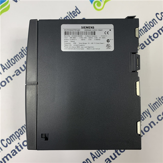 SIEMENS 6SE6440-2UD21-5AA1 MICROMASTER 440 without filter 380-480 V 3 AC +10/-10% 47-63 Hz constant torque 1.5 kW overload 150% 60 s