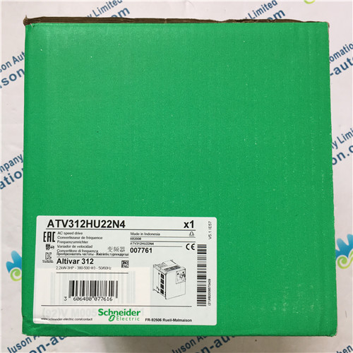 Schneider ATV312HU22N4 variable speed drive ATV312 - 2.2kW - 5.9kVA - 79W - 380..500 V- 3-phase supply
