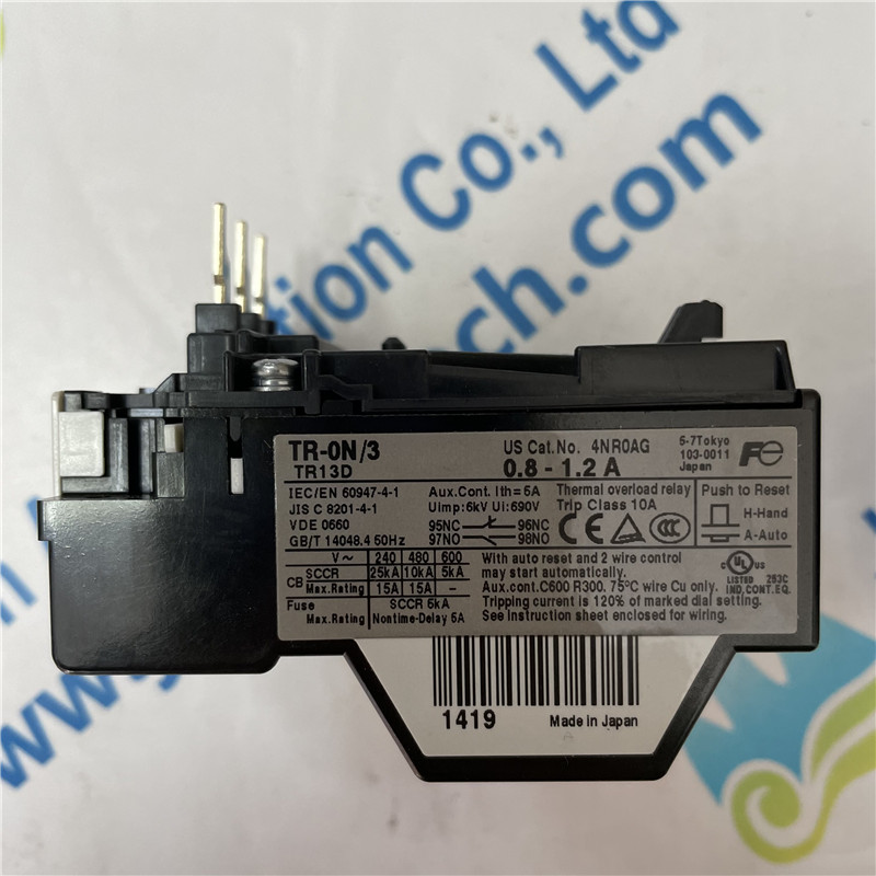 Fuji Electric Thermal Overload Relay TR13DW-K (0.8-1.2A)