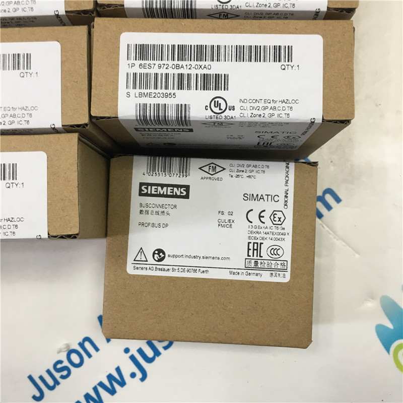 Siemens connector 6ES7972-0BA12-0XA0 SIMATIC DP, Connection plug for PROFIBUS up to 12 Mbit/s 90° cable outlet, 15.8x 64x 35.6 mm (WxHxD)