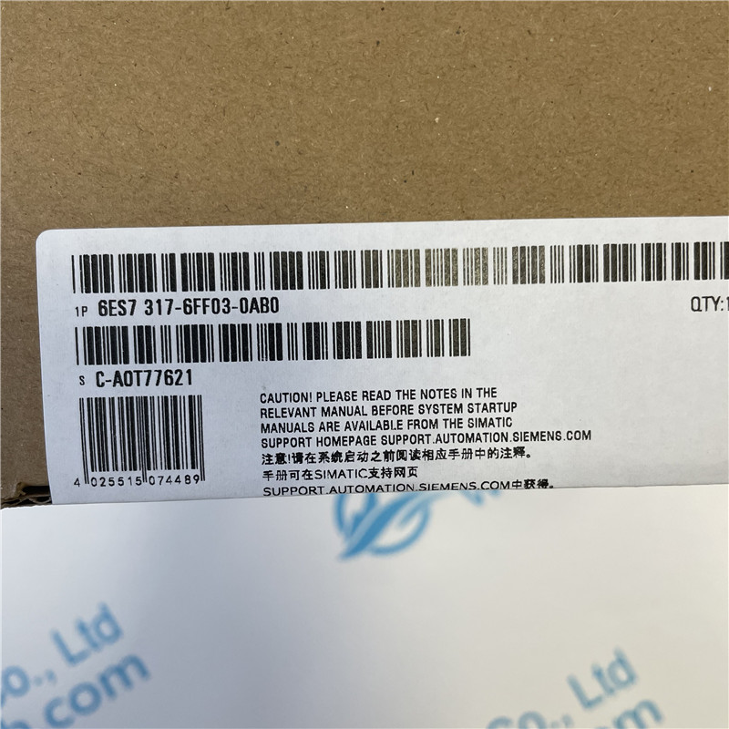 SIEMENS central processor module 6ES7317-6FF03-0AB0 SIMATIC S7-300, CPU 317F-2DP, Central processing unit with 1024 KB work memory, 1st interface MPI/DP 12 Mbit/s
