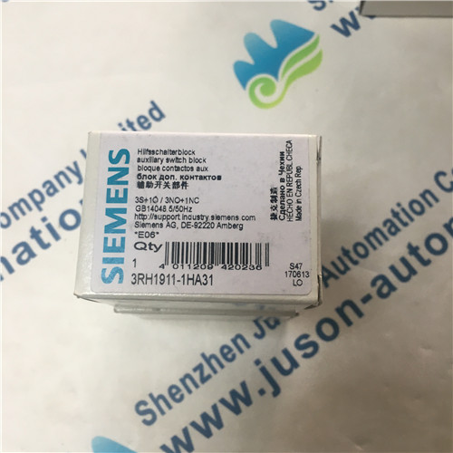 Siemens 3RH1911-1HA31 Auxiliary switch block, 3 NO + 1 NC EN 50012 screw terminal for motor contactors, 4-pole 