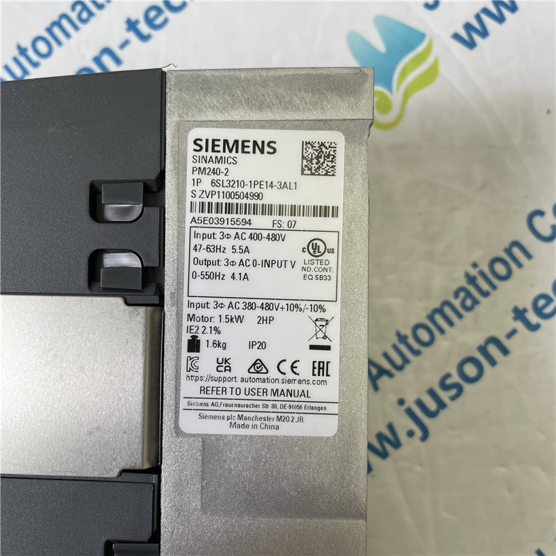 SIEMENS inverter 6SL3210-1PE14-3AL1 SINAMICS Power Module PM240-2 with integrated Class A filter with integrated braking chopper 380-480 V