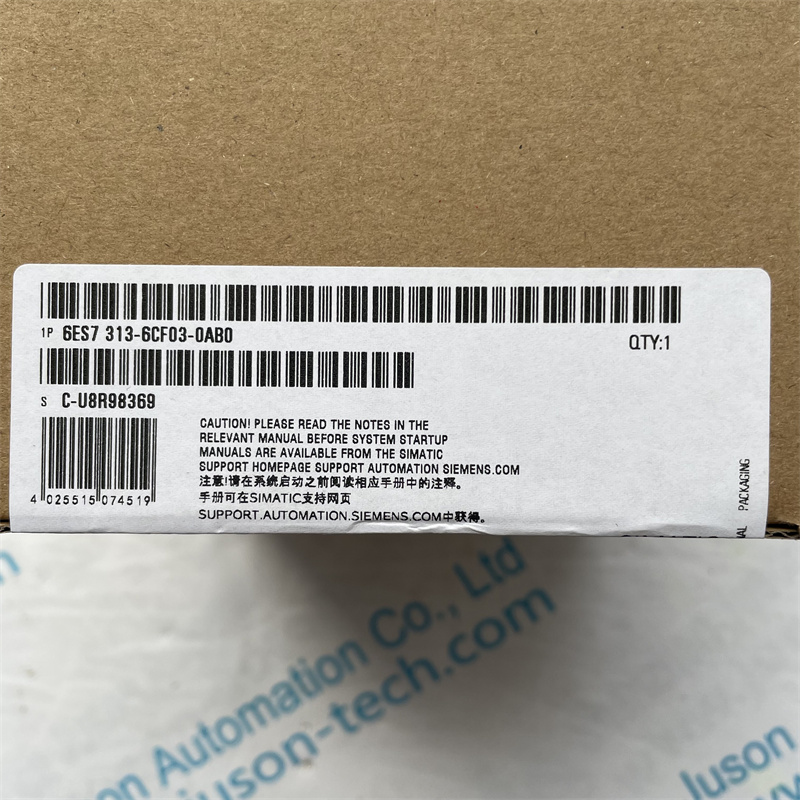 SIEMENS Central Processing Unit Module 6ES7313-6CF03-0AB0 SIMATIC S7-300, CPU 313C-2 DP Compact CPU with MPI, 16 DI/16 DO, 3 high-speed counters (30 kHz),