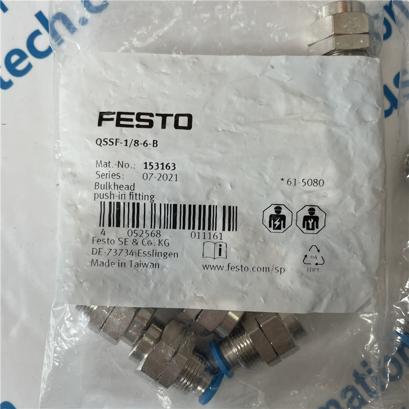 FESTO threaded plug-in bulkhead fitting QSSF-1 8-6-B 153163