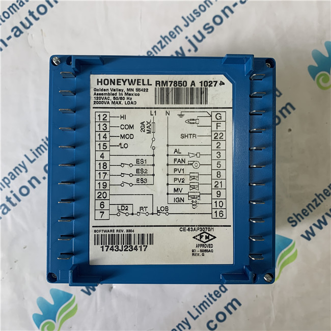 Honeywell RM7850A1027 Combustion safety controller
