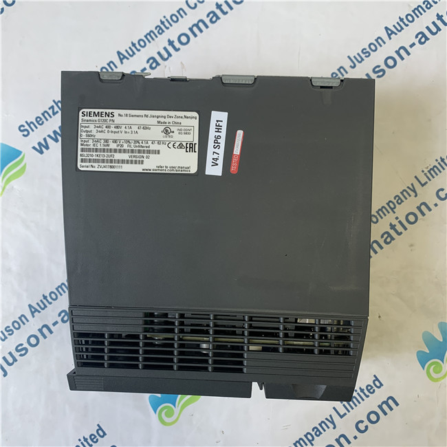 SIEMENS 6SL3210-1KE13-2UF2 SINAMICS G120C RATED POWER 1,1KW WITH 150% OVERLOAD FOR 3 SEC 3AC380-480V +10/-20% 47-63HZ UNFILTERED I/O-INTERFACE: 6DI, 2DO,1AI,