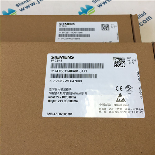 SIEMENS 6FC5611-0CA01-0AA1 SINUMERIK I/O module PP 72/48 with PROFIBUS 72 inputs 24 V 48 outputs 24 V, 0.25 A painted version PP72/48