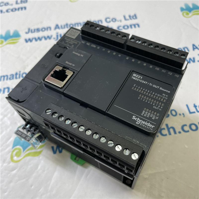 Schneider PLC programmable controller TM221C24T Logic controller, Modicon M221, 24 IO transistor PNP