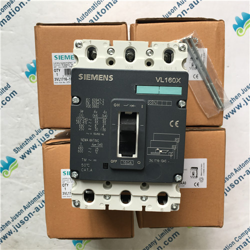 Siemens 3VL1716-1DA33-0AA0 circuit breaker VL160X N standard breaking capacity Icu=55kA, 415V AC 3-pole, line protection Trip Unit TM