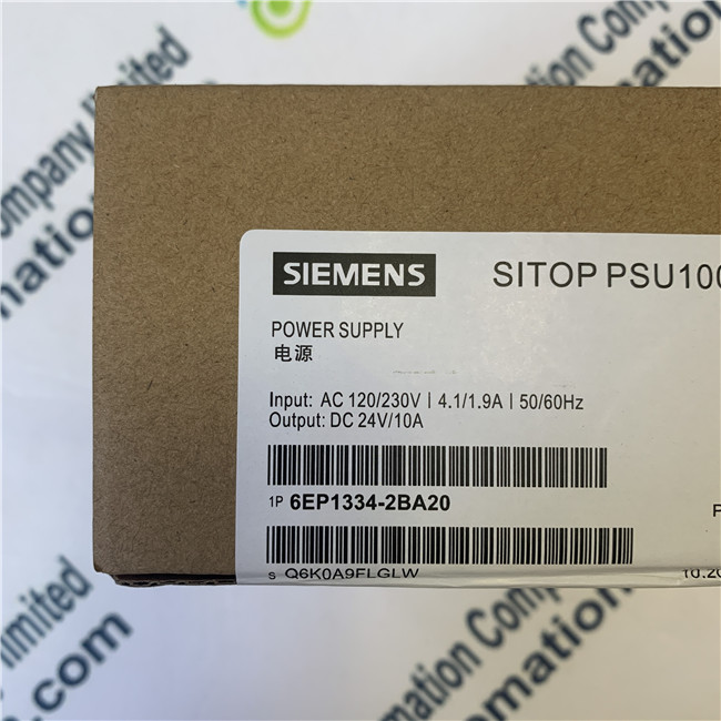 SIEMENS 6EP1334-2BA20 SITOP PSU100S 24 V/10 A Stabilized power supply input: 120/230 V AC, output: DC 24 V/10 A