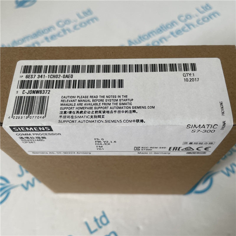SIEMENS communication processor 6ES7341-1CH02-0AE0 SIMATIC S7-300, CP 341 Communications processor with RS422/485 interface incl. configuration package on CD