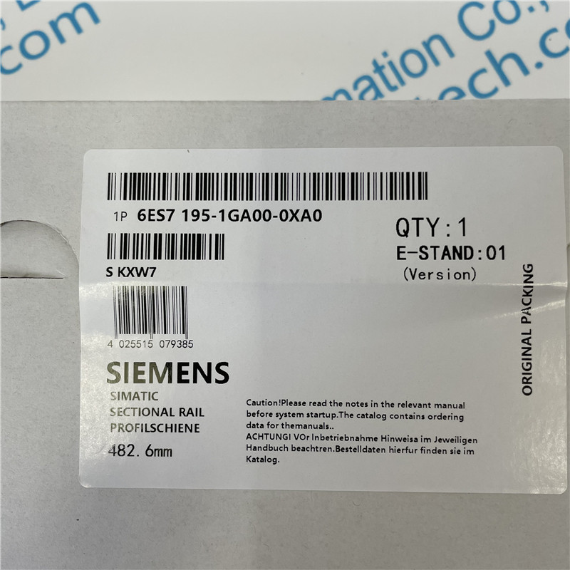 SIEMENS PLC active installation guide 6ES7195-1GA00-0XA0 SIMATIC DP, mounting rail for ET 200M, 482.6 mm long, for holding bus modules