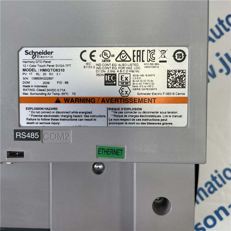 Schneider Touchscreen HMIGTO6310 Advanced touchscreen panel, Harmony GTO, 800 x 600 pixels SVGA, 12.1" TFT, 96 MB