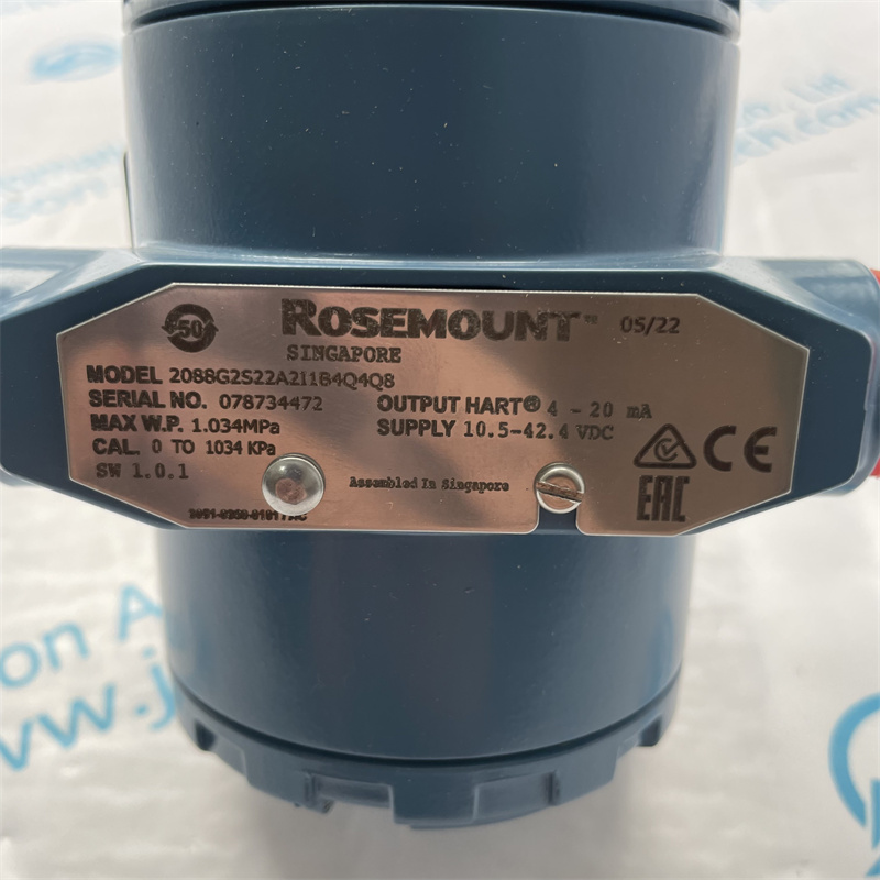 Rosemount pressure transmitter 2088G2S22A2I1B4Q4Q8