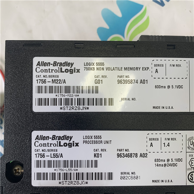 Allen Bradley PLC module 1756-L55M22 