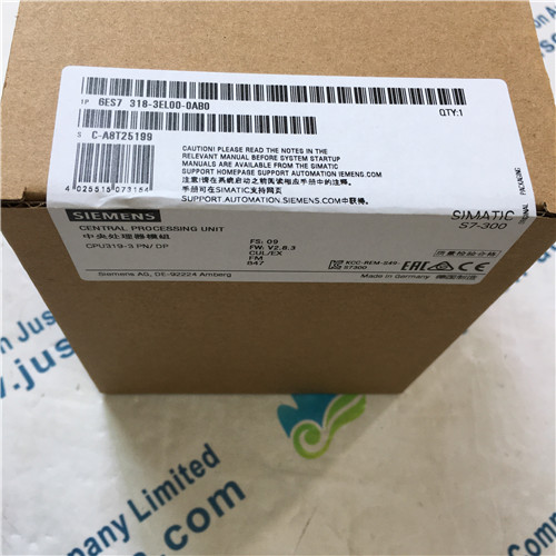 SIEMENS CPU module 6ES7318-3EL00-0AB0 SIMATIC S7-300 CPU 319-3 PN/DP, Central processing unit with 1.4MB memory