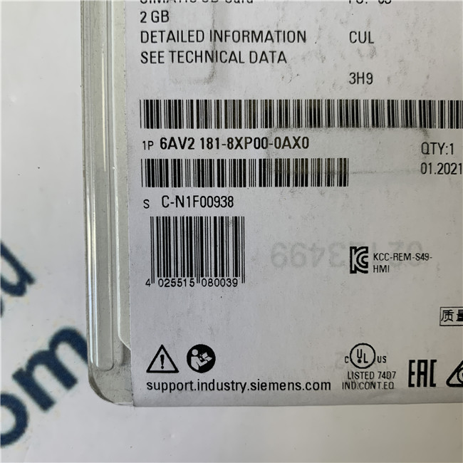 SIEMENS 6AV2181-8XP00-0AX0 SIMATIC SD memory card 2 GB Secure Digital Card 