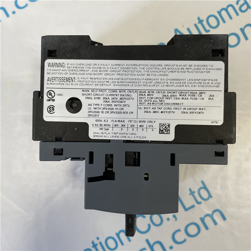 SIEMENS molded case circuit breaker 3RV2011-1GA10 Circuit breaker size S00 for motor protection, CLASS 10 A-release 4.5...6.3 A N-release 82 A screw terminal