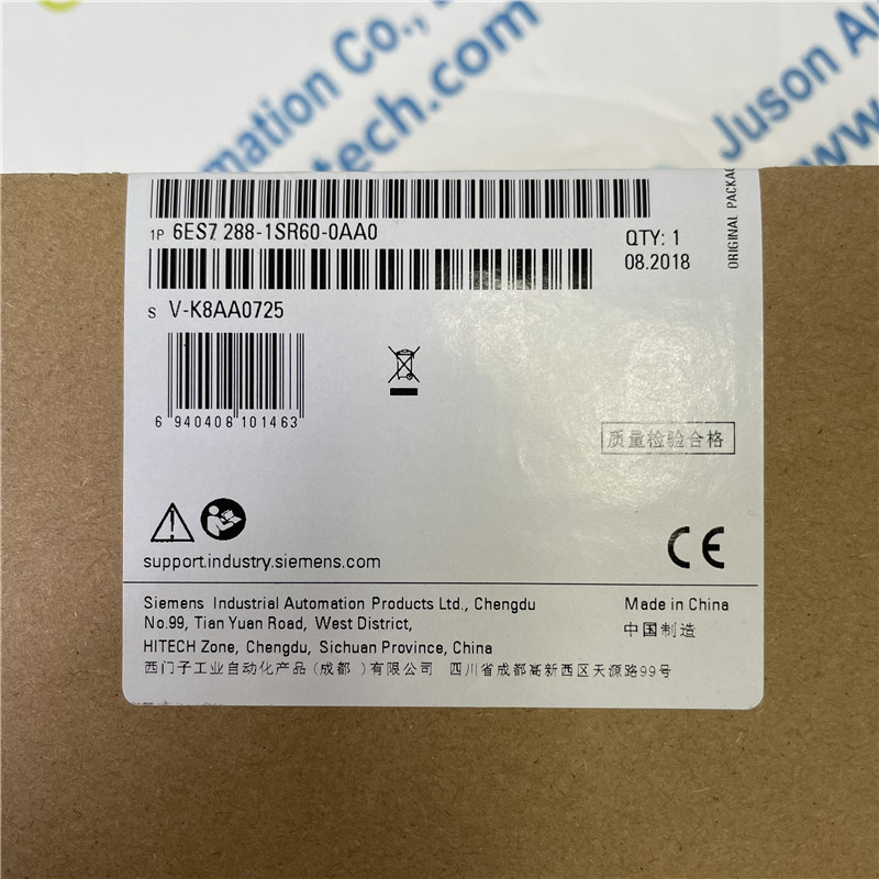 SIEMENS CPU 6ES7288-1SR60-0AA0 SIMATIC S7-200 SMART, CPU SR60, CPU, AC/DC/relay, onboard I/O: 36 DI 24 V DC; 24 DO relay 2 A; 