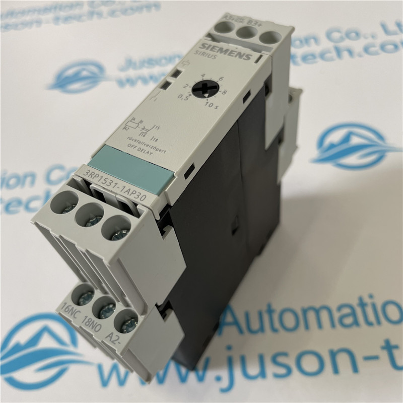 SIEMENS time relay 3RP1531-1AP30 Timing relay delay 1 change-over contact, with auxiliary voltage 1 time range 0.5 s...10 s 24 AC, 200...240 V and 24 V DC at 50/60 Hz AC with LED
