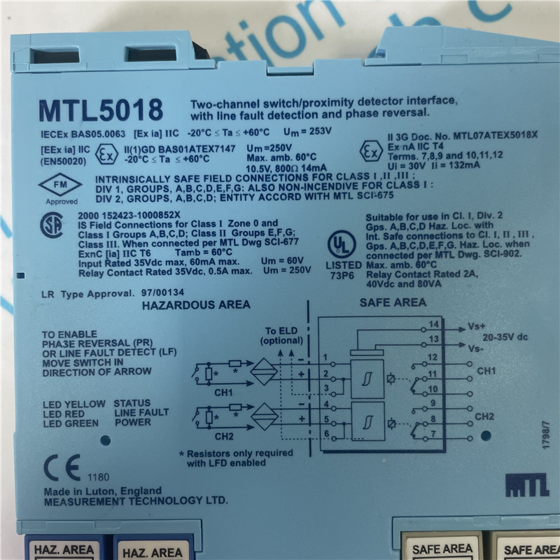 MTL Proximity Switch Barrier MTL5018
